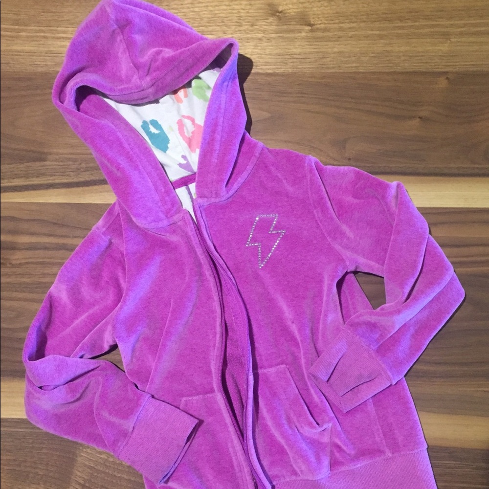 Purple Velour Zip Up Hoodie